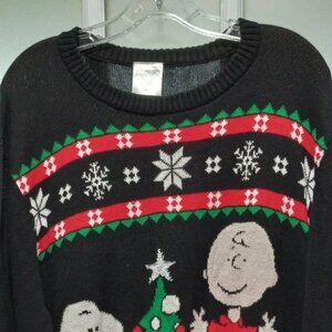 Peanuts Christmas Snoopy Charlie Brown Light Up Sweater Unisex Size XL